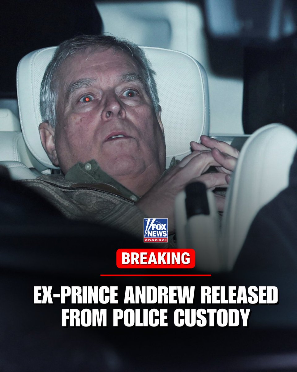 BREAKING: Authorities released Former Prince Andrew from custody, the same day he was arrested.

Andrew was arrested Thursday on suspicion of misconduct while in public office.