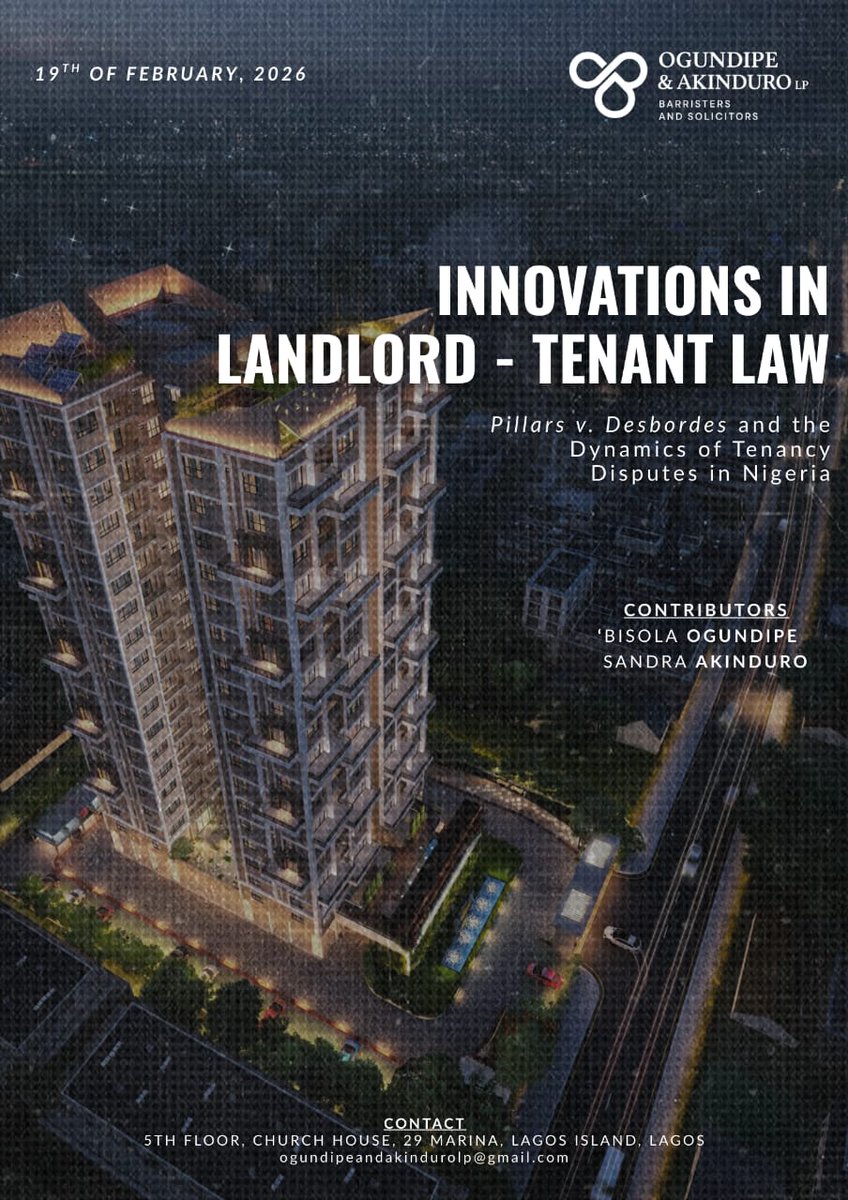 OandALP's tweet photo. As Nigeria grapples with a deepening housing deficit and rising economic strain, landlord tenant disputes have moved from private disagreements to matters of urgent judicial significance.

Read more here: https://t.co/NmVQC5hut7

#lawfirm
#landlord
#justice https://t.co/ONTkXfvENZ