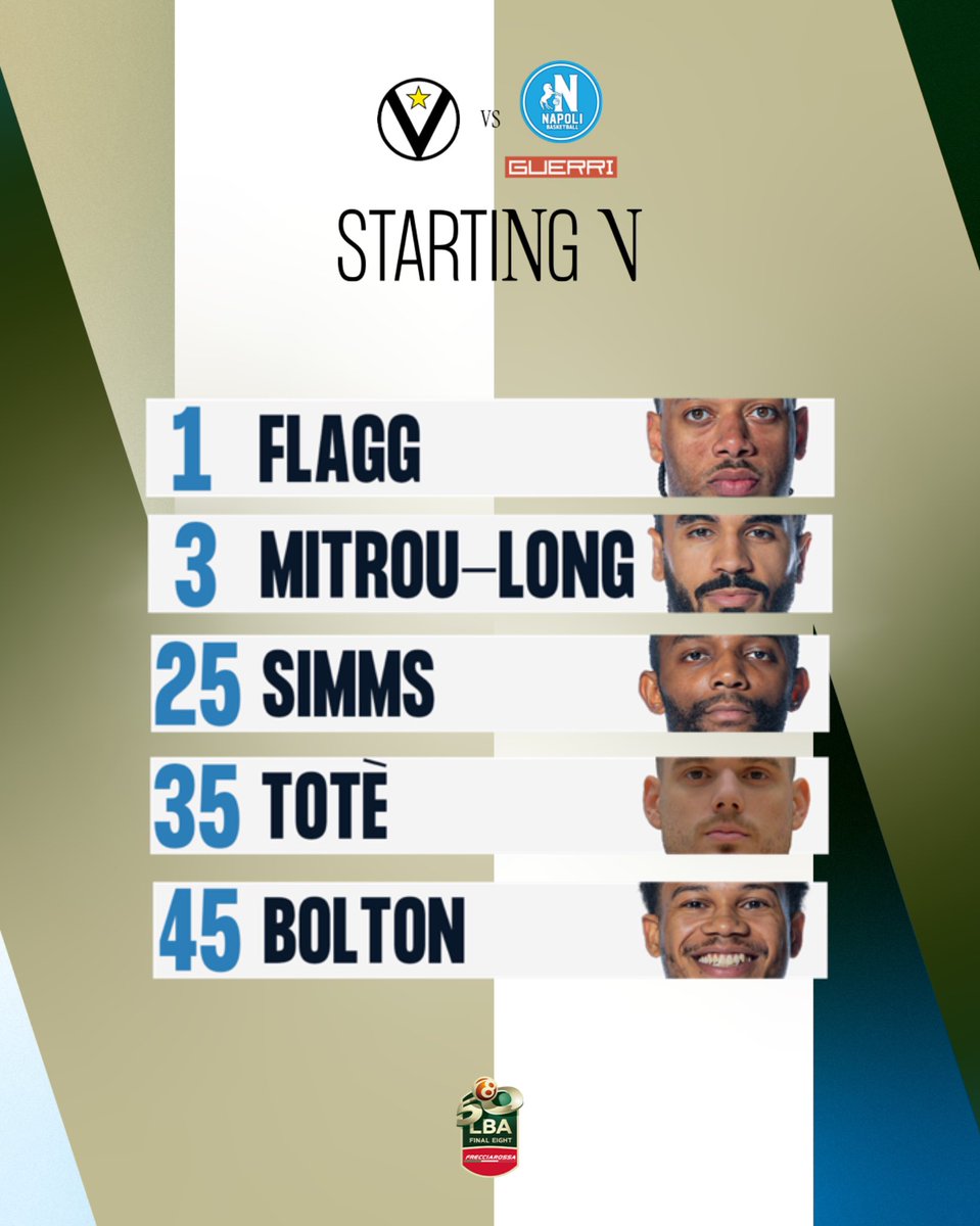 basket_napoli's tweet image. 𝗦𝗧𝗔𝗥𝗧𝗜𝗡𝗚 5️⃣🏀

Virtus Bologna 𝗩𝗦 Guerri Napoli 

#GuerriNapoli | #DestinationNapoli | #Starting5 💙