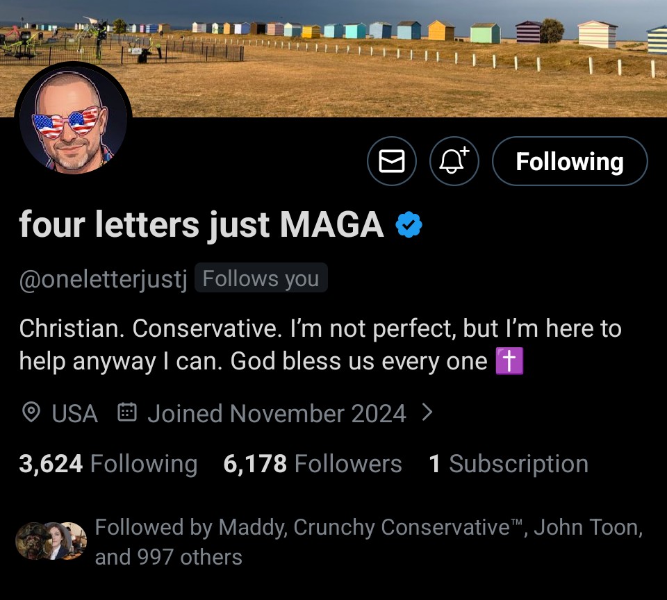 Help me, help J aka <a href="/oneletterjustj/">four letters just MAGA</a> get to 7000 followers. 

Comment MAGA after you follow so he can get you back then REPOST this for him. 

Great account, great follow, great patriot. 

LFG 💪🏻🔥💪🏻