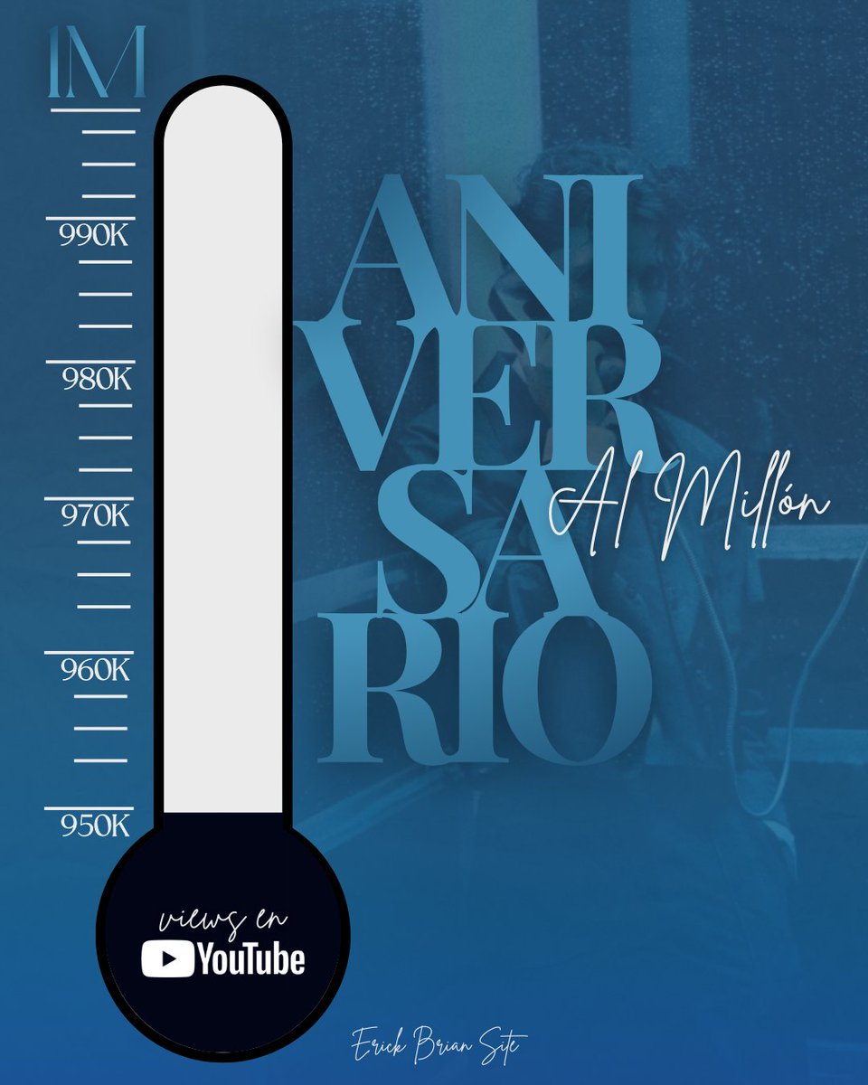 🚨🌡¡ANIVERSARIO esta muy cerca de llegar a su primer Millón!

Activamos el termómetro — cada stream cuenta y lo vamos a ver subir 👀📈

🎧 Dale play, comparte, comenta y súmate a esta gran meta! 

¡¡VAMOS POR ESE MILLÓN!! 💥

🔗youtu.be/HzUtIWikFQ0?si…

#Aniversario #ErickBrian