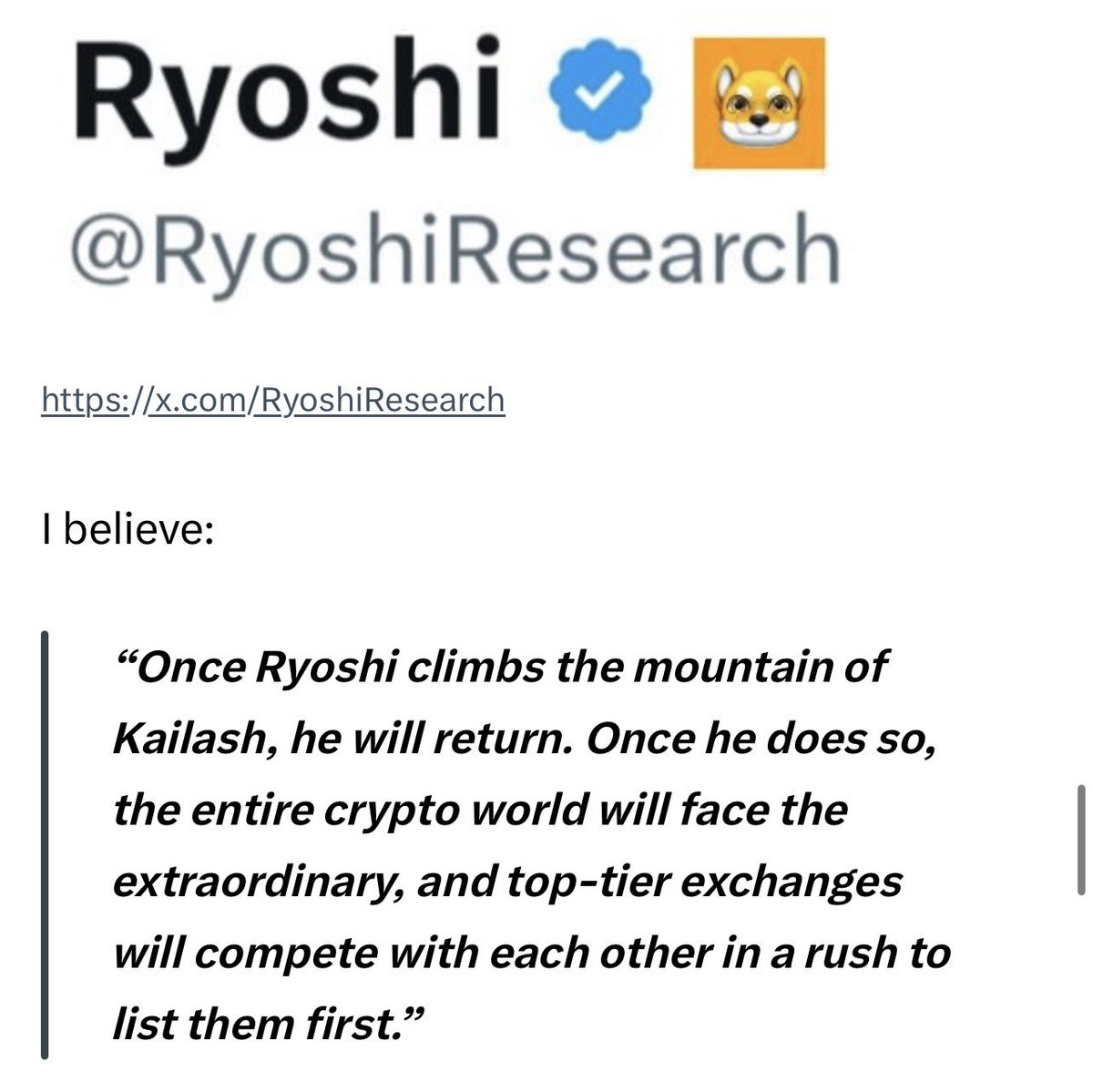 DeFi_Whale1991's tweet photo. @Omikamitoken sir @369Hideyoshi !! Mr.Nobody is meditating and climbs the mountain of kailash !!!!!! https://t.co/ZLjhdwj2kU