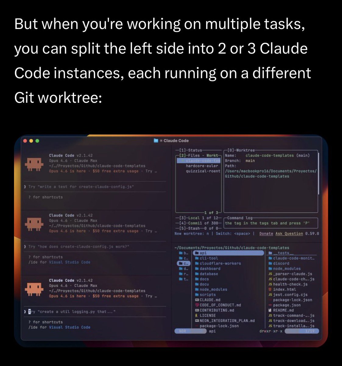 I finally switched to Ghostty with 1 to 3 Claude Code agents running in worktrees across two different tabs.

After months of learning how to manage everything properly.

Read the full article if you want to get started 👇