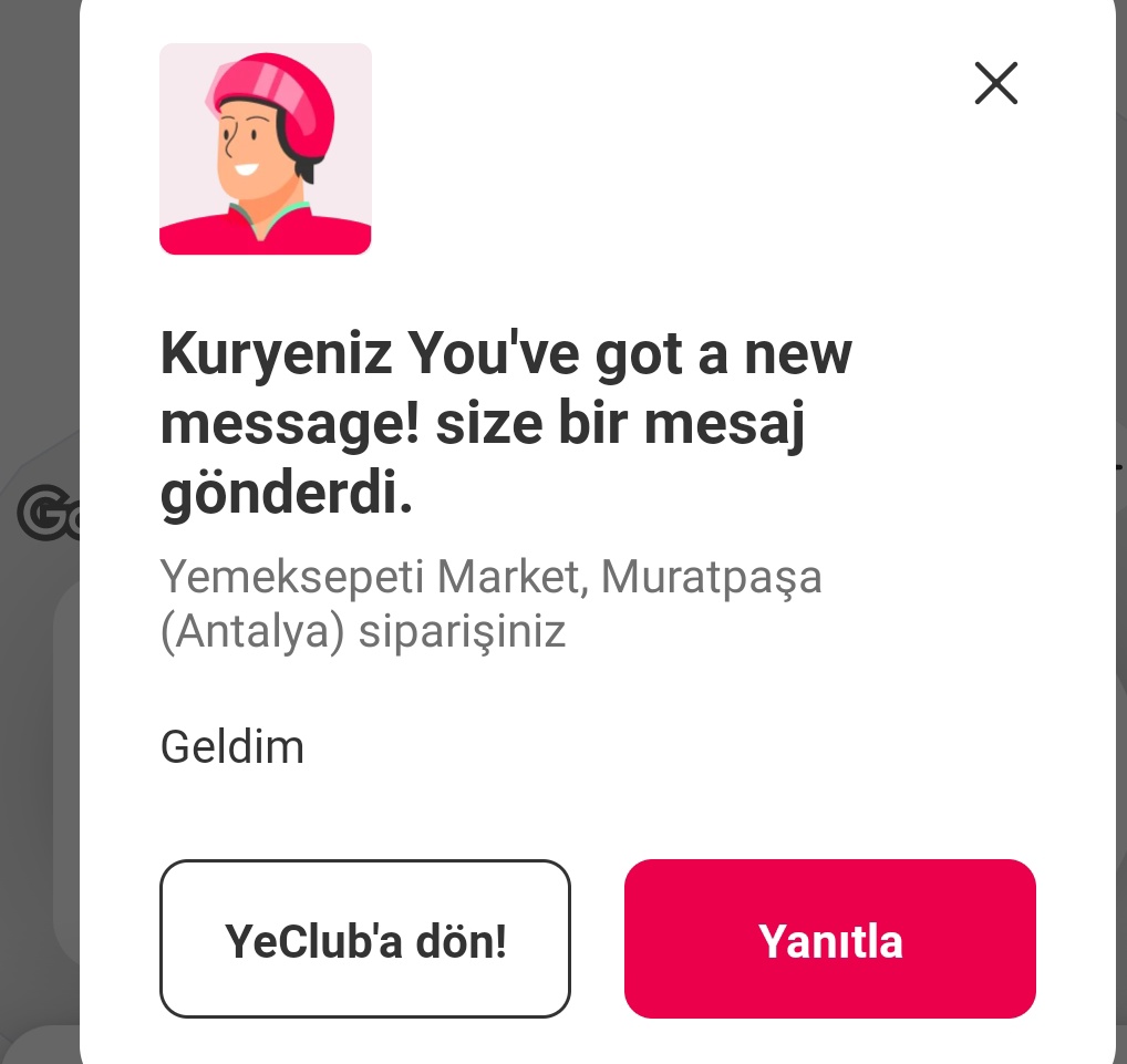 Kuryem bana erotik mesaj göndermiş