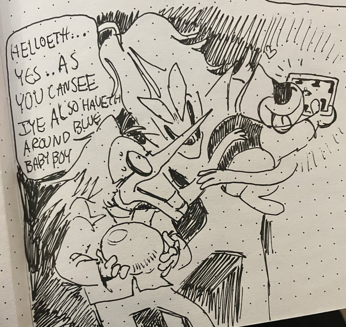 aibootwo's tweet photo. Silly quick spamton&amp; rouxls scribble comic from the other day my friend asked for rouxlspam Part 1/2 https://t.co/DdzUP2QG92
