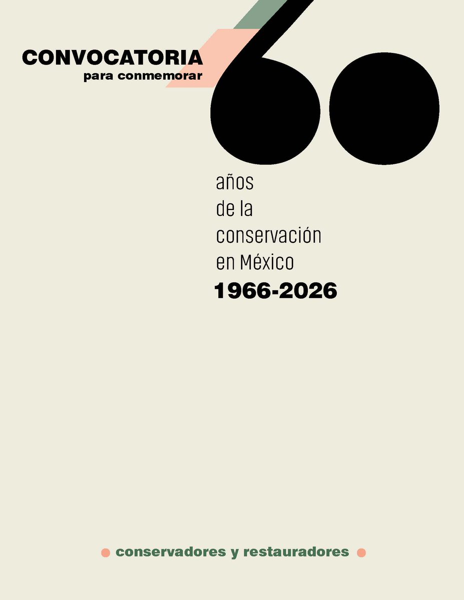 La CNCPC del INAH invita a conservadores y restauradores a participar en la convocatoria “60 años de la conservación en México. Si trabajaste en un proyecto realizado entre 1966 y 2025, esta es una oportunidad para compartirlo. Consulta la convocatoria en conservacion.inah.gob.mx/pdf/archivos_e…