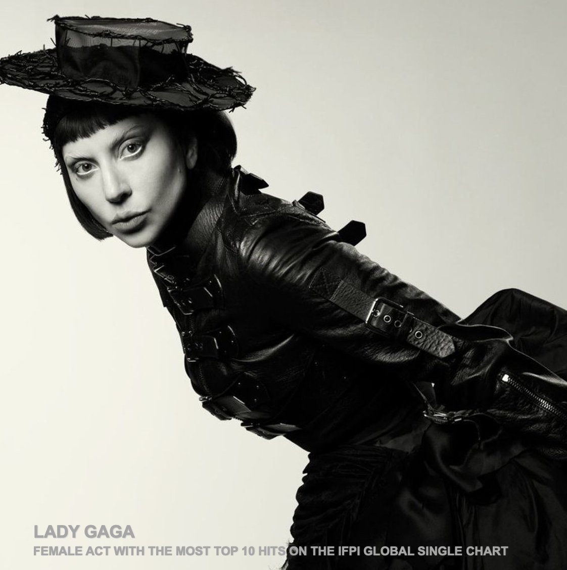 WORLDMUSICAWARD's tweet photo. #LadyGaga extends her record as the Female Act with the most Top 10 hits (7) in IFPI #GlobalSingleChart history!💪🏆🥇👩‍🎤✖️7⃣🔝🔟🎶💥🌎📈🐐👑❤️‍🔥

#1. Poker Face — 2009
#4. Just Dance (featuring Colby O'Donis) — 2009 
#2. Bad Romance — 2010 
#4. Telephone (with Beyoncé) — 2010 
#6. Born This Way — 2011 
#8. Shallow (with Bradley Cooper) — 2019 
#4. Die With A Smile (with Bruno Mars) — 2025