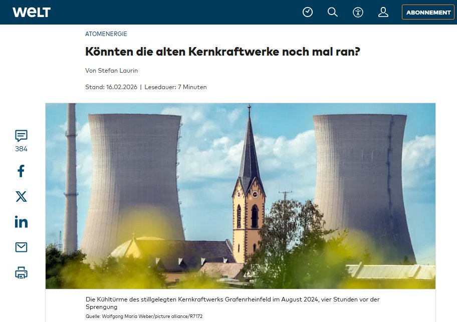Nuklearia's tweet photo. Der Atomausstieg war ein schwerer, aber reparabler Fehler. Wenn neue Kernkraft politisch gewollt ist, gilt erst recht: Bewährte Technik nutzen!
Unsere Kernkraftwerke sind technisch & wirtschaftlich wieder aufbaubar. Die Branche steht bereit, mit Know-how, Investoren & Betreibern. https://t.co/drLGArGEUg