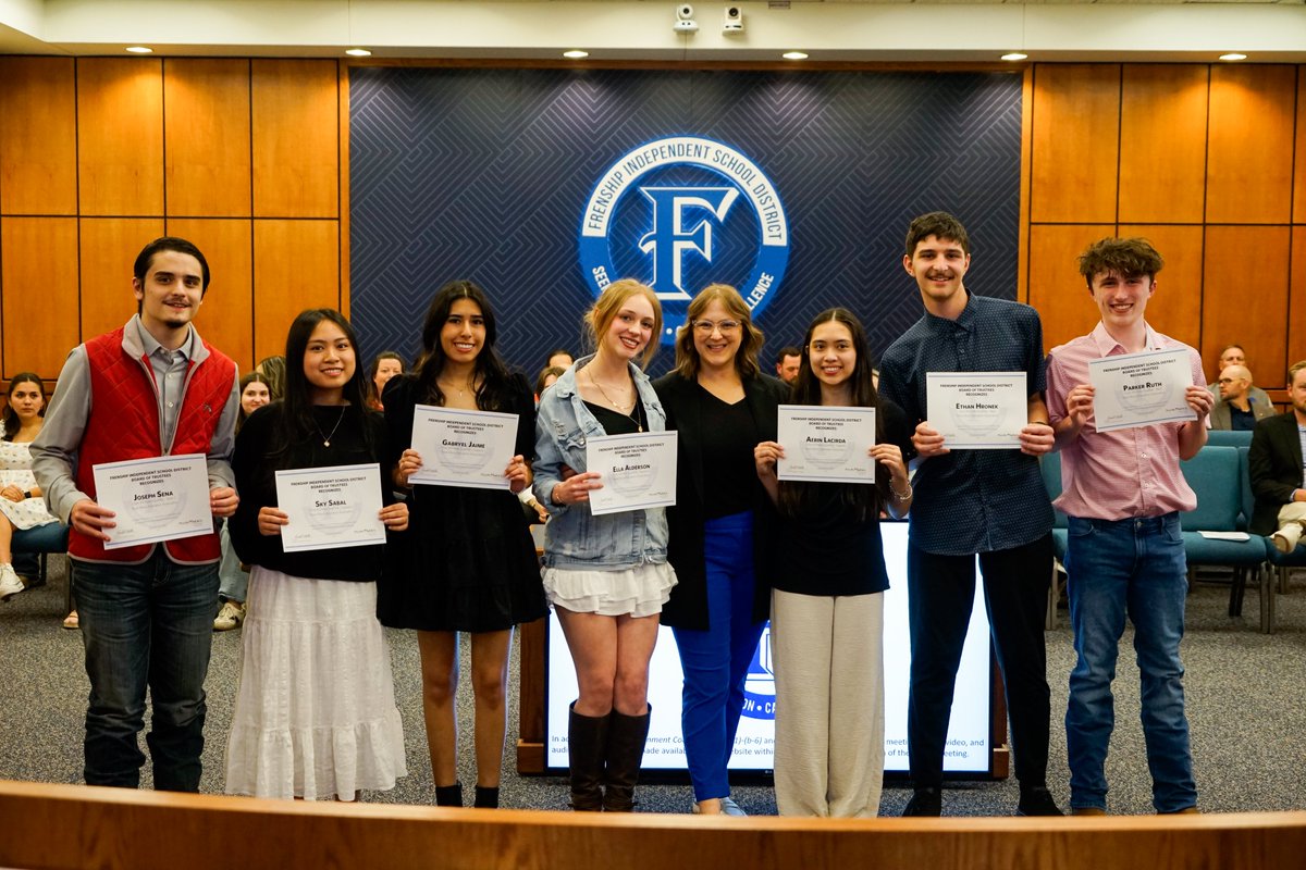 FrenshipISD's tweet photo. We recognized several Frenship students at the February School Board Meeting!
Students recognized were:
-FHS Band and Choir, and MHS Choir, recognized for qualifying for TX All-State Music Ensemble and All-State Choir.
-FHS seniors on the Superintendent’s Student Advisory Board. https://t.co/IW3jgG4sAN