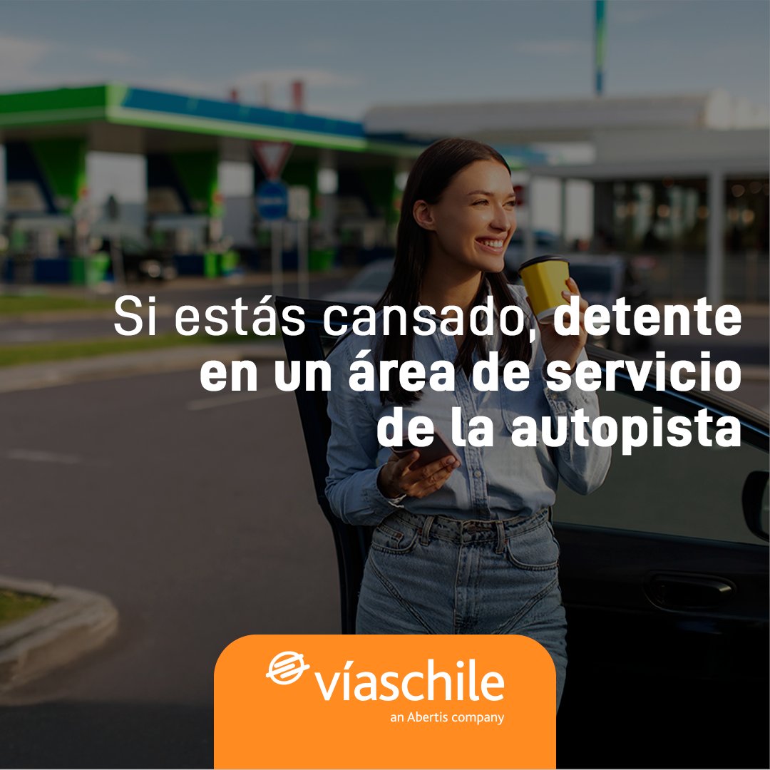 Autop60's tweet image. Si sientes fatiga 😪, detente y descansa antes de continuar el viaje ✅ #VíasChile