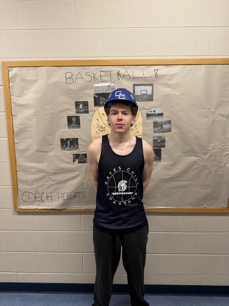 Congratulations to Bruce H., the GC Varsity Hard Hat recipient for February 18th, 2026.  Bruce played great defense, while also bringing amazing effort and energy to the Spartans.  #gcpride #bleedblue