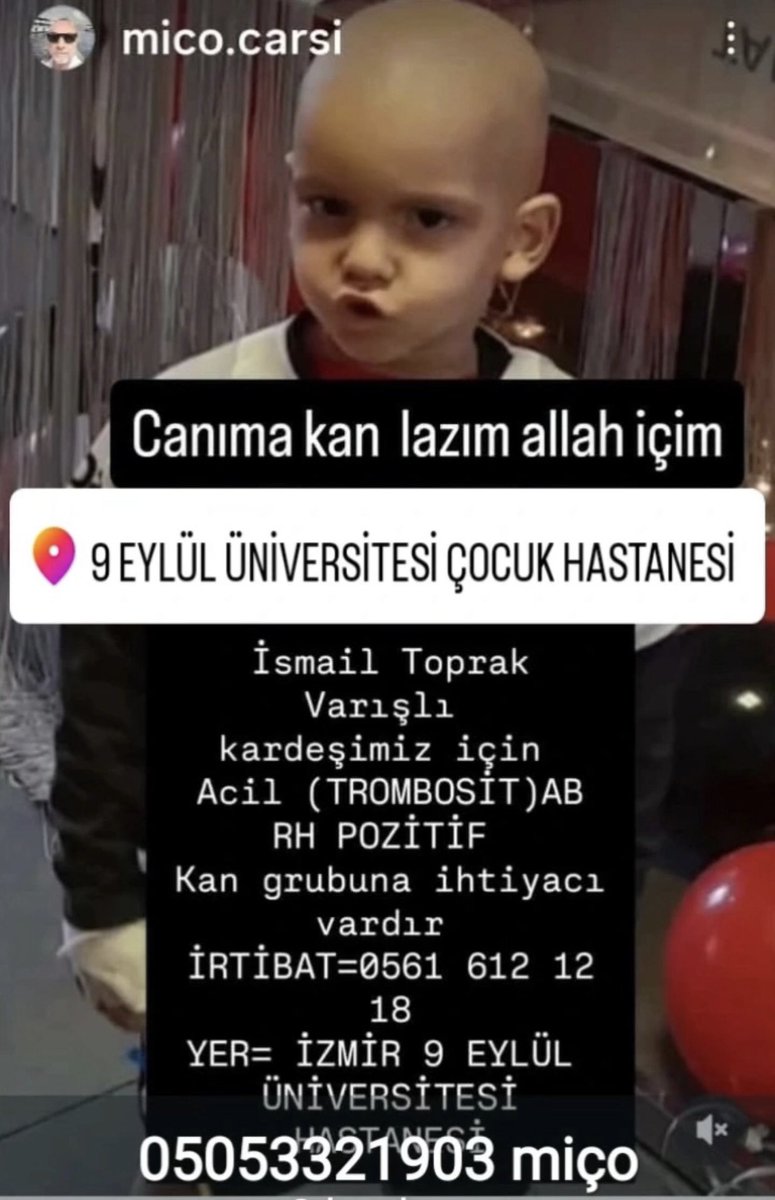 Acil Kan lazım Toprak kardeşimize !!!