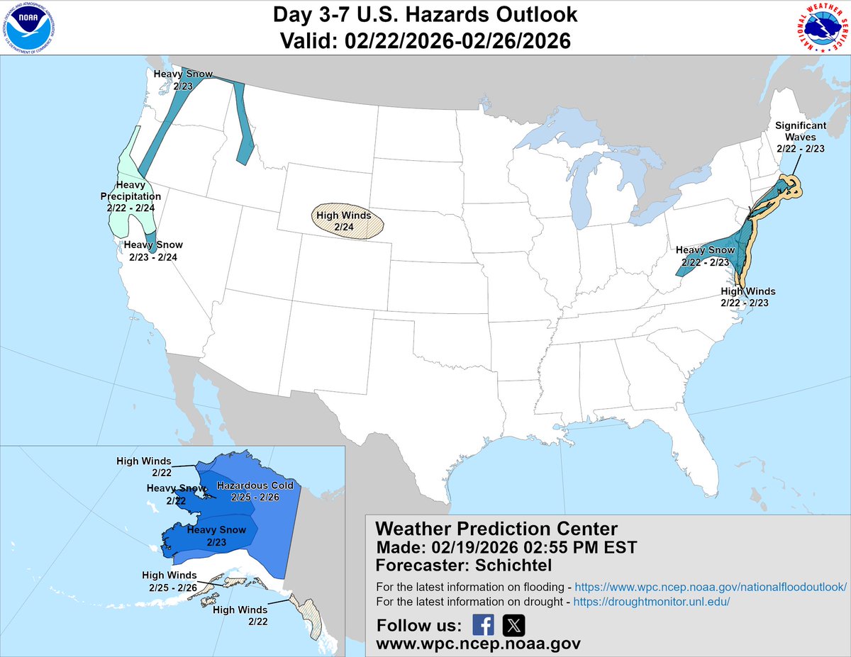 NWSWPC's tweet photo. An updated Day 3-7 Hazards Outlook has been issued. https://t.co/VBxTZCpCic https://t.co/uzUVlwah01