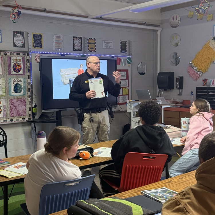 Fifth grade is a few weeks into DARE class. They are enjoying their lessons and visits with Sheriff Braun.