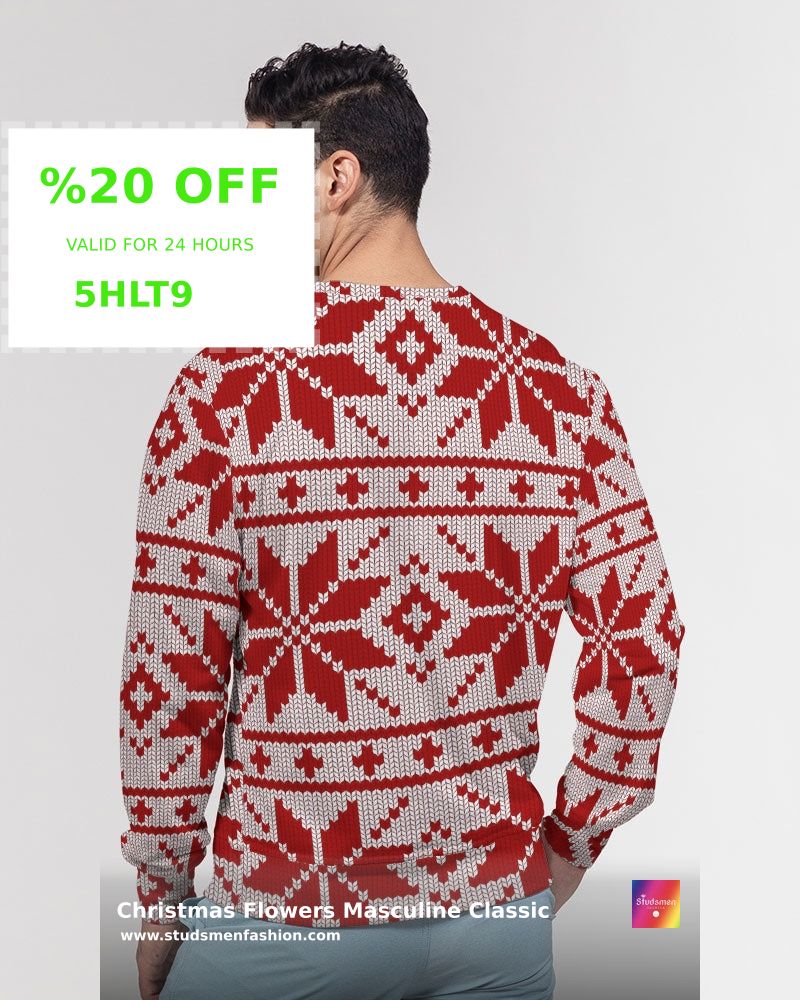 Unwrap the holiday spirit with our Christmas Flowers Masculine Classic French Terry Crewneck Pullover! 🎁 Cozy up in style with its timeless knit design, perfect for layering. Get yours now for just $74.99 and add a classic touch to your festivities! 🌸 studsmenfashion.com