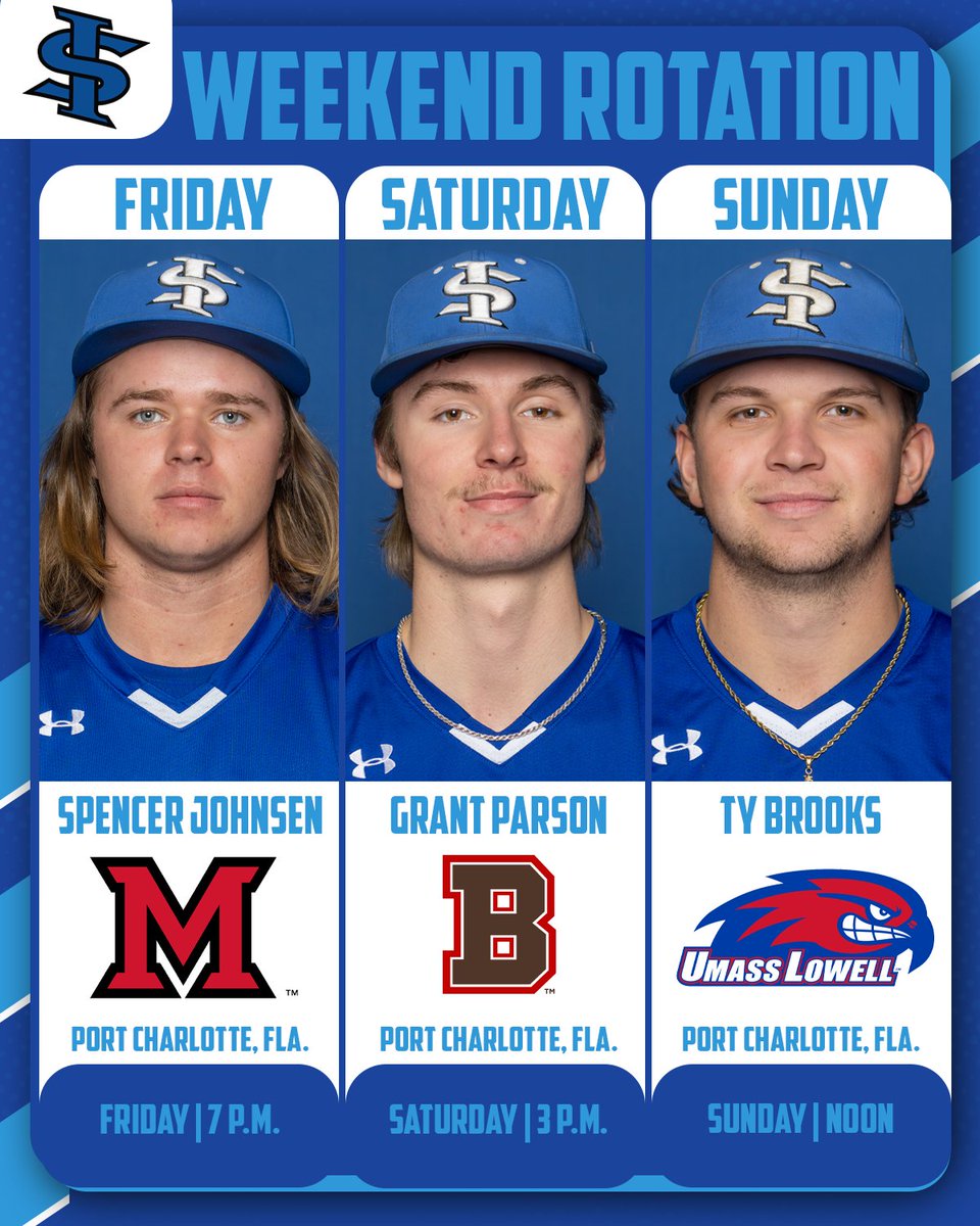 IndStBaseball's tweet photo. We've got our guys!

Friday: @S8encerj 
Saturday: @GrantParson7 
Sunday: @Ty_Brooks5

We'll see you in Port Charlotte

#MarchOn https://t.co/HruZBYNswP
