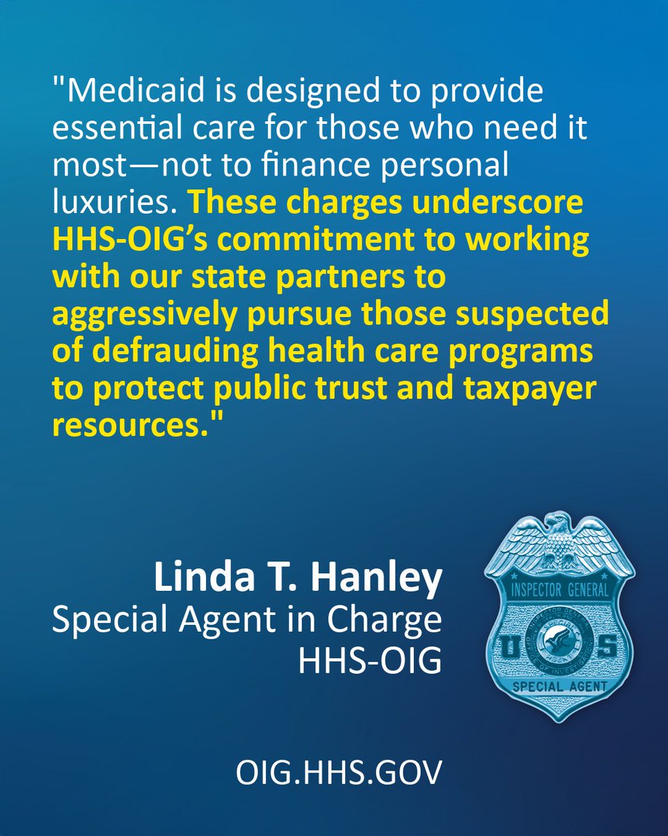 OIGatHHS's tweet image. The owner of a Missouri-based home health care company and her associates have been indicted for allegedly defrauding the state’s #Medicaid program of $1.46 million by submitting false timesheets for services never provided. Read more: direc.to/fT6s