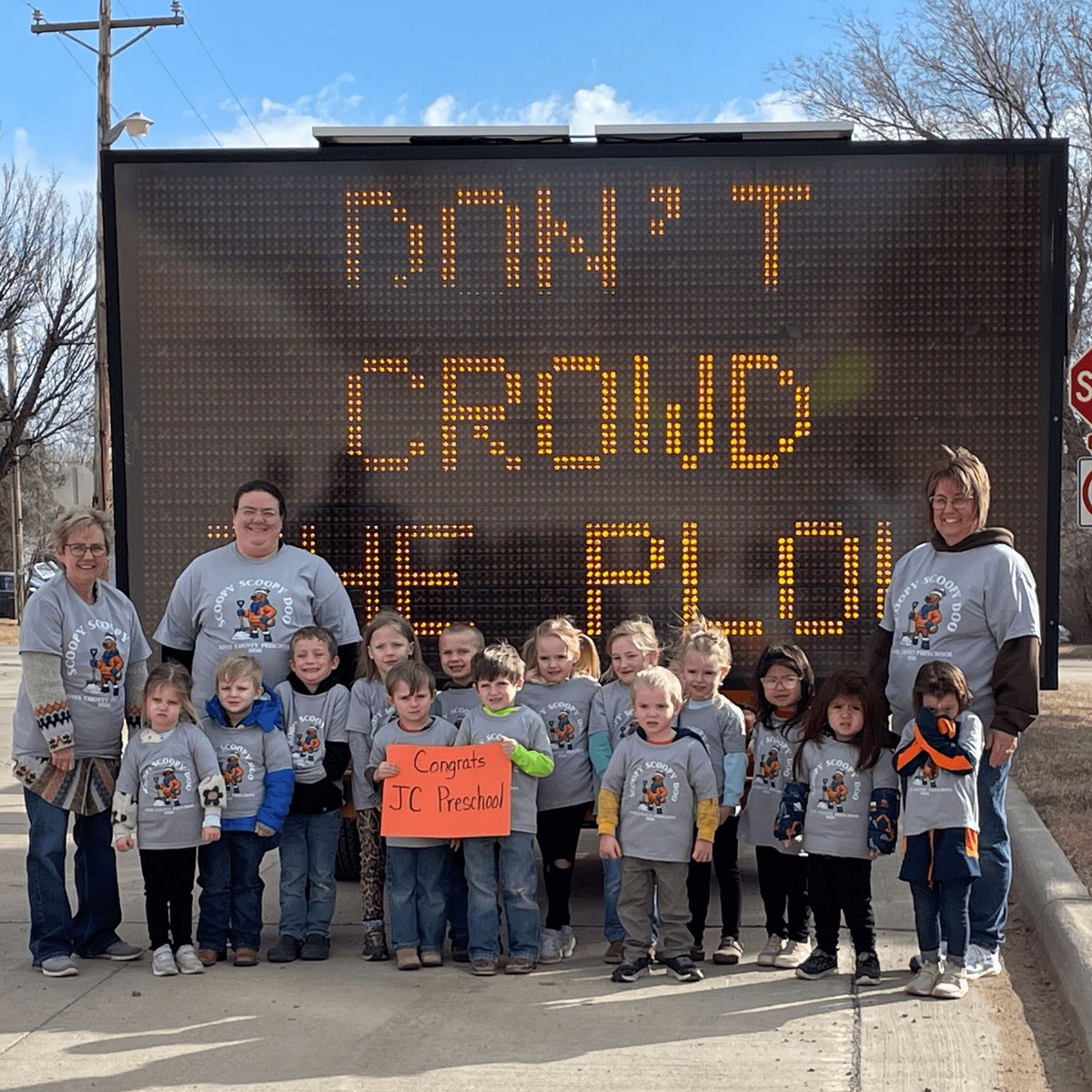 SouthDakotaDOT's tweet photo. Zoinks! There is a new member of the SDDOT gang — “Scoopy Scoopy Doo!”
The Jones County Preschool and their teacher, Misti Chester, met their newly named plow, “Scoopy Scoopy Doo”, on Tuesday, Feb. 17, with media in attendance.
#NameAPlow #ScoopyScoopyDoo #SDDOT #SD511 https://t.co/d7gCKTNW4q