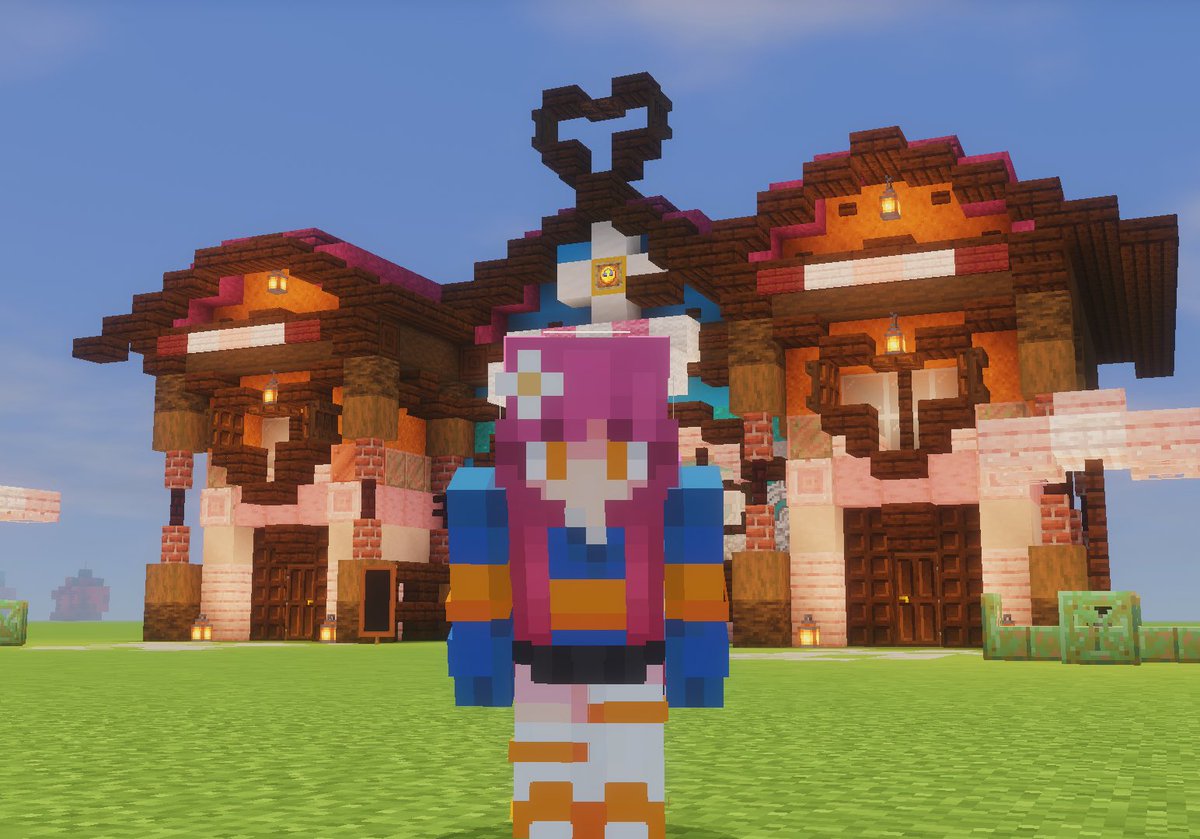 Built a tiny café based on my characters palette during today’s stream ...