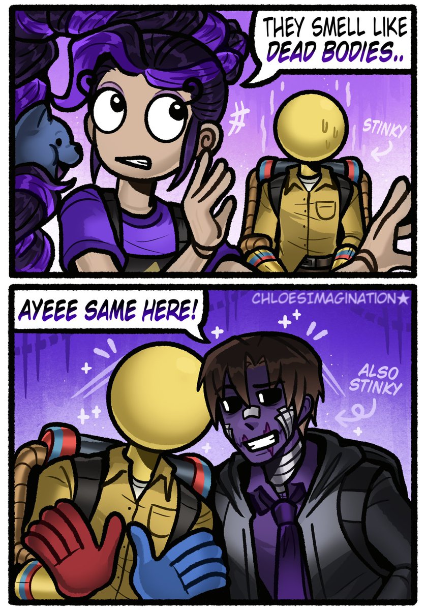 ChloeImagine's tweet image. Poppy playtime and FNAF both have stinky protags