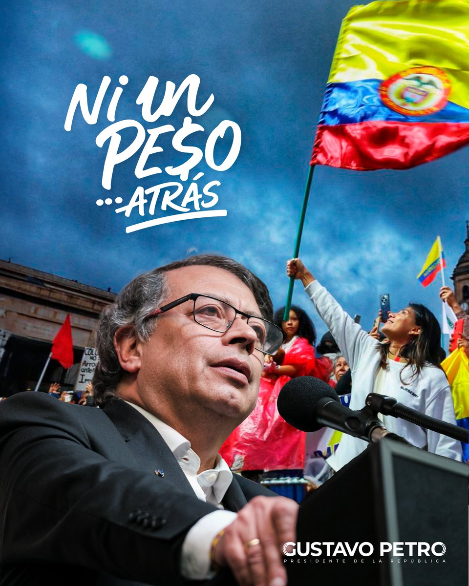 ¡Ni un peso atrás! ✊🏽

El pueblo trabajador de Colombia hoy, desde las 2:00 p.m. en todas las plazas públicas del país por la defensa del Salario Vital. 

Por tu familia, amigos, vecinos  #ALasPlazasPorElSalarioVital.