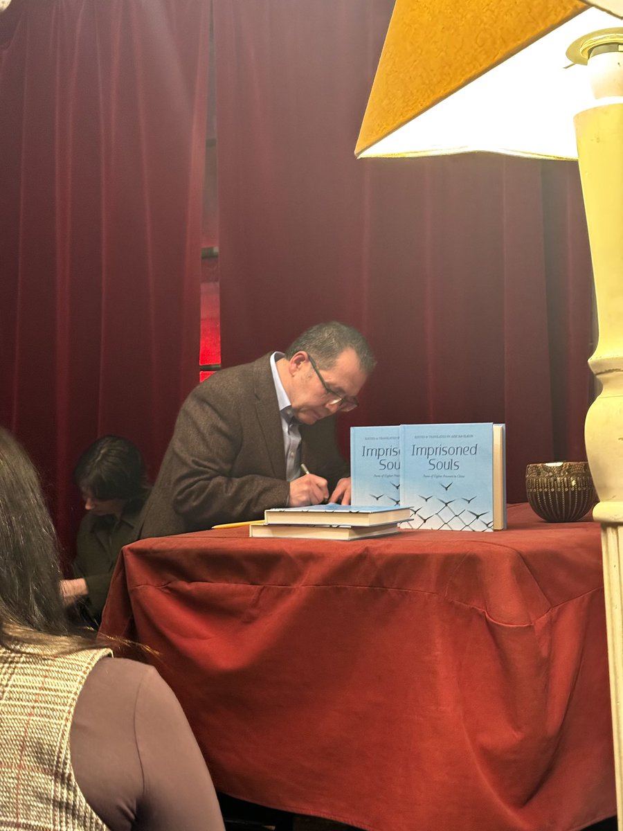 AzizIsaElkun's tweet photo. A moving night at Exiled Lit Cafe for the launch of "Imprisoned Souls," edited by AzizI sa Elkun. We read to honor the voices of imprisoned #Uyghur poets, keeping their spirits alive through their words. Thank you Exiled Writers Ink for hosting.
https://t.co/5B1E6TVbqS

#China https://t.co/1xFtDeJjz0