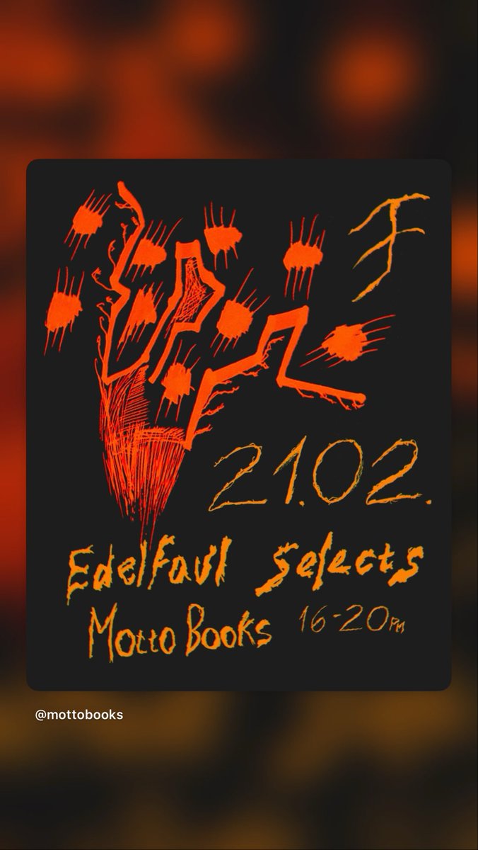 Edelfaul Radio show
Saturday 21.02.26
16:00 - 20:00
Motto Xberg headquarters and online

@edelfaul Bringing back a forgotten tradition from the early Edelfaul days. Selecting music related to our next release. In this case, ZCAJK by TRAS.

We will be hosted by @mottobooks where