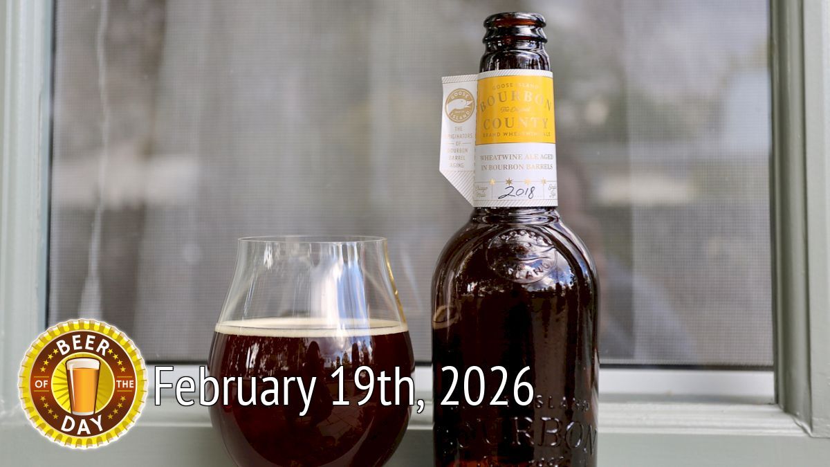Beer of the Day for Feb 19th: Bourbon County Brand Wheatwine (2018) from Goose Island Beer Co. (botd.us/jdiOWI) in Chicago, IL. #drinklocal #beergeek #beersnob #beer #lovebeer #beertography #craftbeer #ilovebeer <a href="/GooseIsland/">Goose Island Beer Co.</a>