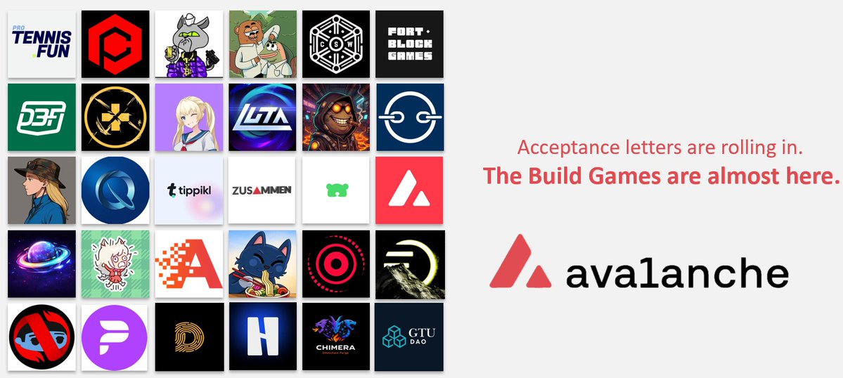 The projects that received invitations to apply to Build Game are being announced one by one.

These projects and teams aim to take their game development vision to the next level within the #Avalanche ecosystem.

🔺Following an intensive application process and detailed