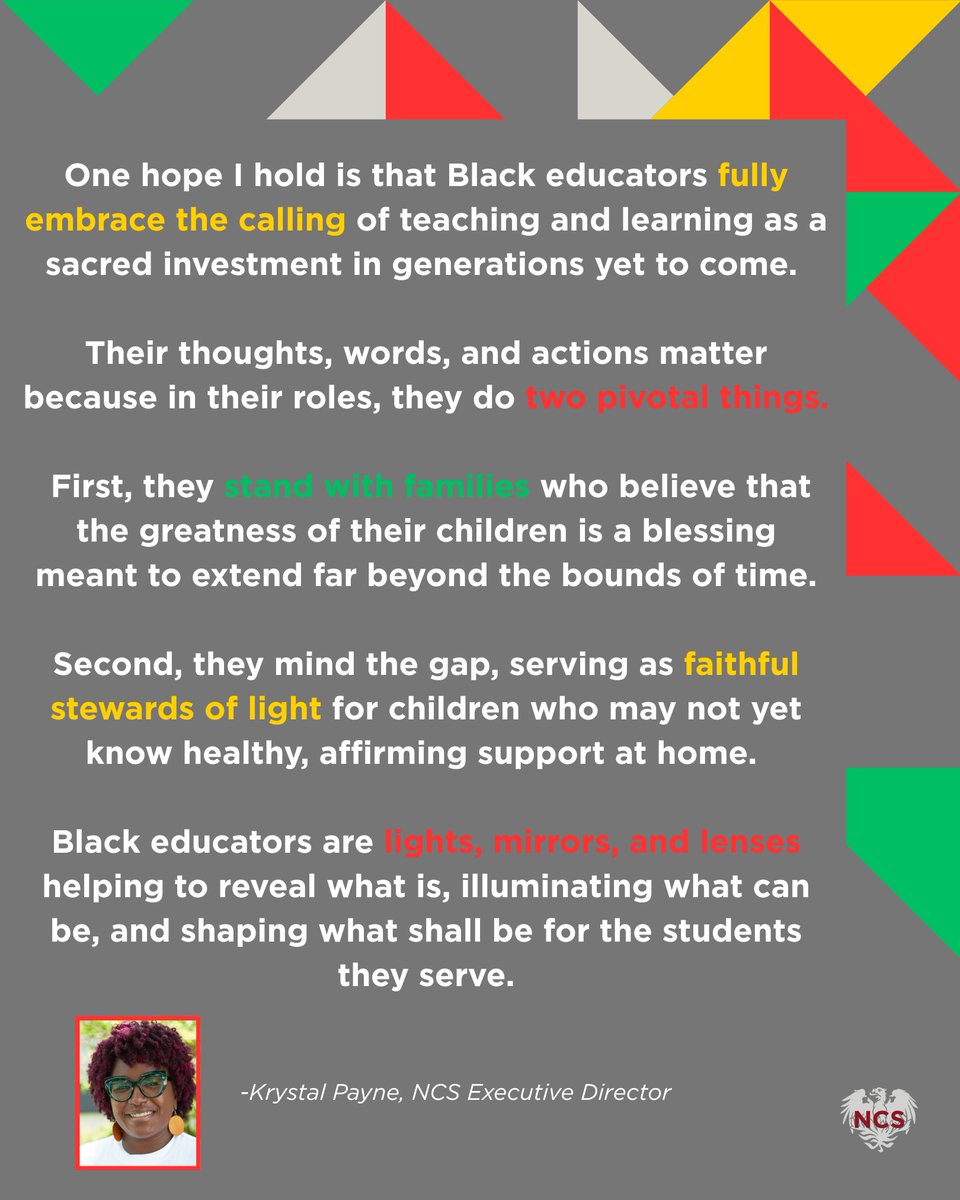 NCSChicago's tweet photo. In continuing our celebration of Black History Month, NCS Executive Director Krys Payne reflects on her hopes for Black educators.

#NCSChicago #BlackHistoryMonth #HopesforEducators https://t.co/8aPxIMxoiH