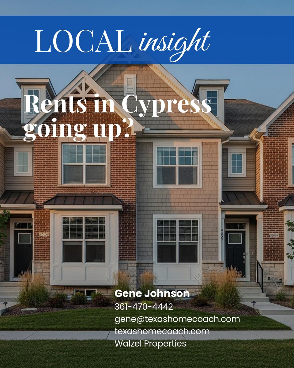 Tweet: 🚨 Rising rents in Cypress: A wake-up call? 🤔 Time to consider if buying is the smarter move. Owning can lock in monthly costs &amp; build equity, while renting might see more hikes. Let’s chat which path suits your future! 🏠 Share your thoughts! #CypressLiving