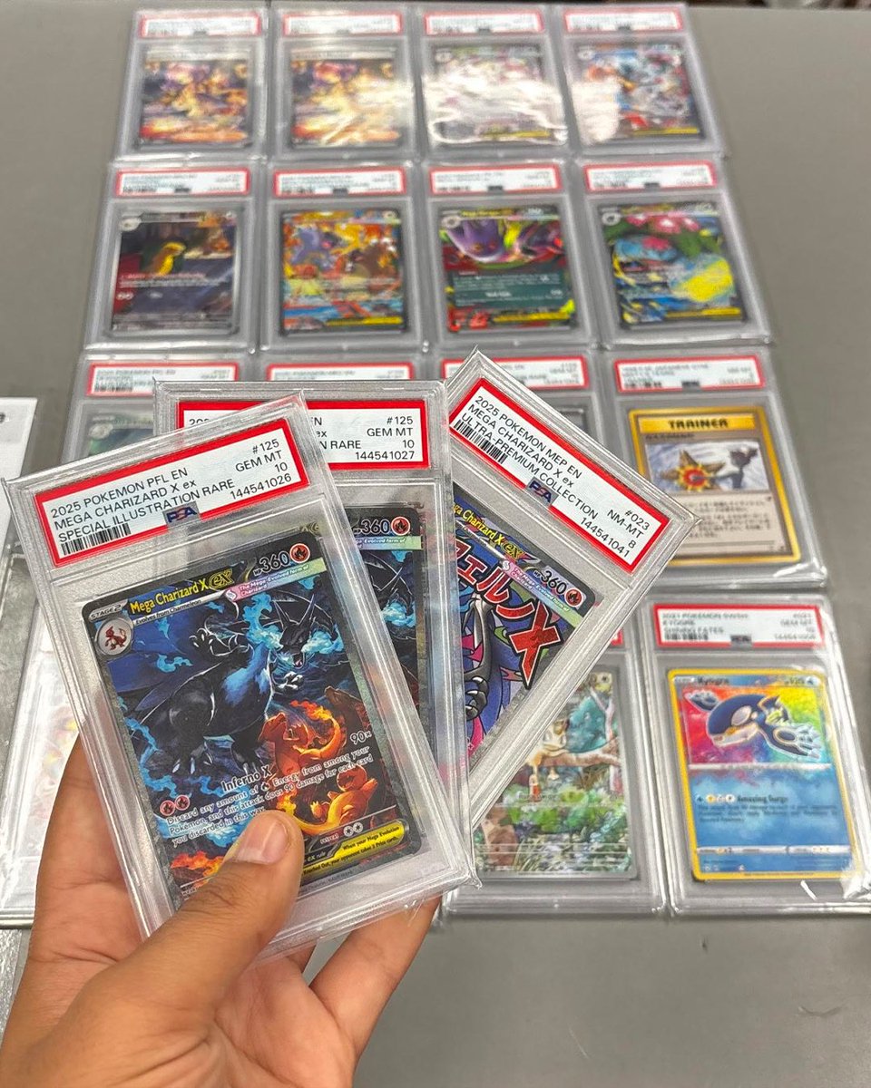 gamestop's tweet image. A Customer in Winchester, Virginia traded in 19 PSA-graded Pokémon cards for $4,600 cash. Left very happy!