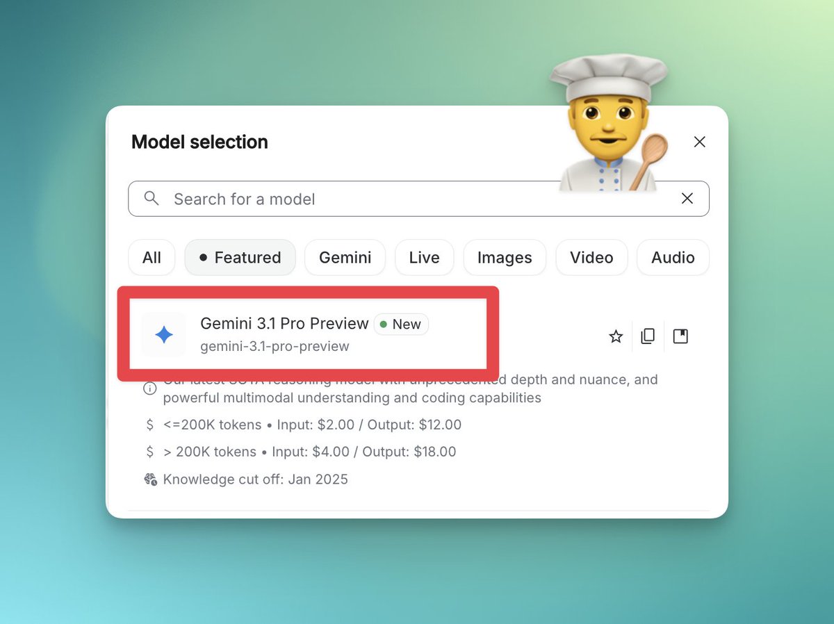 BREAKING 🚨: Gemini 3.1 Pro Preview is now available on Google AI Studio ...