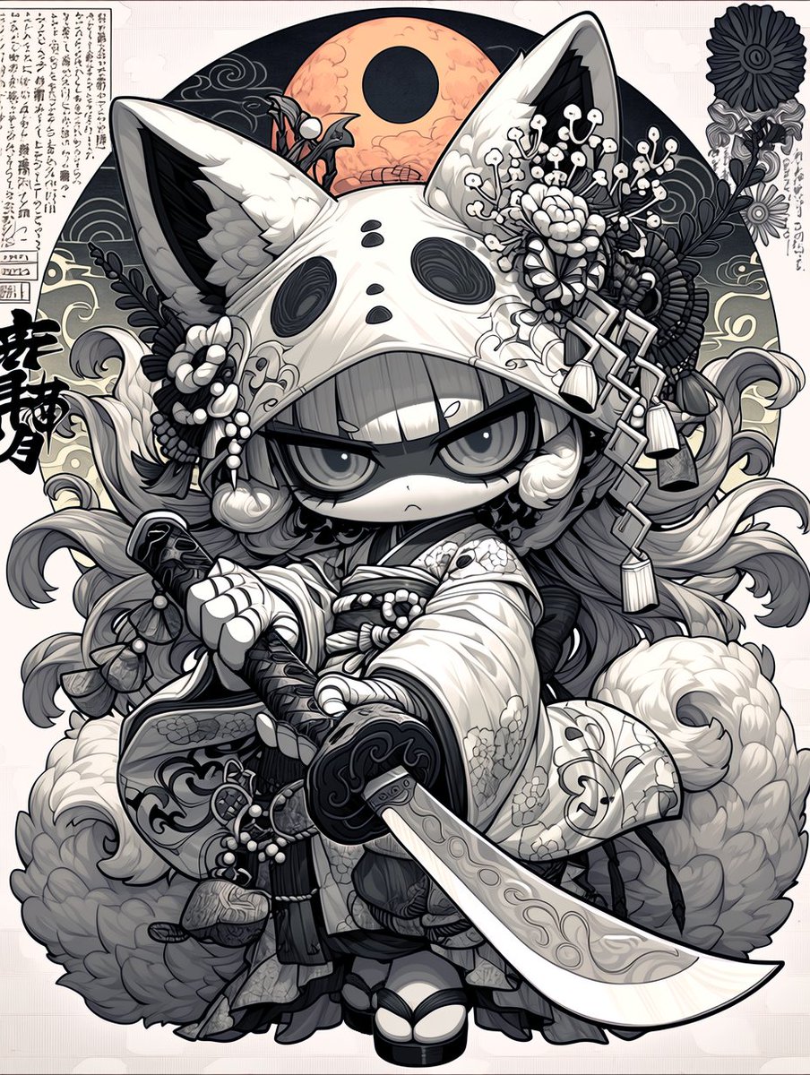 キツネの討ち入り 〜 The Fox's Raid #nijijourney