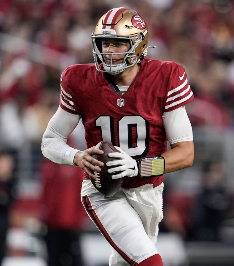 Coach_Yac's tweet photo. Matt Barrows on why stars seem to be aligning for a Mac Jones trade:

• Jones didn’t just look like a starter in 2025 but someone who could lead an imperfect team, which is what any potential suitor would be. The win at the Rams — on a short week and in prime time — came at the height of the 49ers injury woes. They played without George Kittle, Brandon Aiyuk, Ricky Pearsall and Jauan Jennings, and with Jones battling through a PCL injury.

• The league just watched another Shanahan reclamation project, Sam Darnold, win a Super Bowl.

• It’s not a great year to draft a quarterback. Indiana’s Fernando Mendoza is expected to go No. 1 to the Raiders. Who’s the next best passer? In his Top 100 list The Athletic’s Dane Brugler has Alabama’s Ty Simpson as the draft’s 34th-best prospect.

• More teams are running Kyle Shanahan’s offense or something similar than ever before. The Miami Dolphins hired a former Shanahan assistant, Bobby Slowik, to run their offense. The Arizona Cardinals brought in another, Mike LaFleur, as head coach. Both teams are considering new quarterbacks this offseason. The Vikings could also be interested after parting ways with Darnold and watching youngster J.J. McCarthy throw 11 touchdowns and 12 interceptions in 10 games in 2025.

via: @mattbarrows