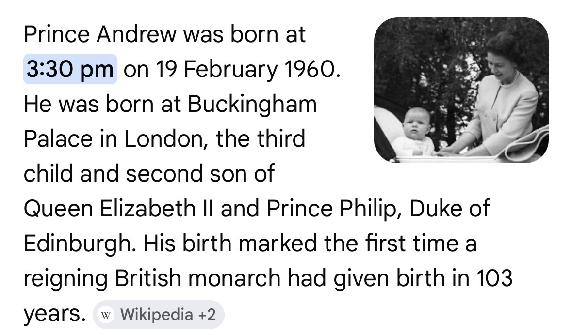 Prince Andrew was born for Psyops 3:30 ?
