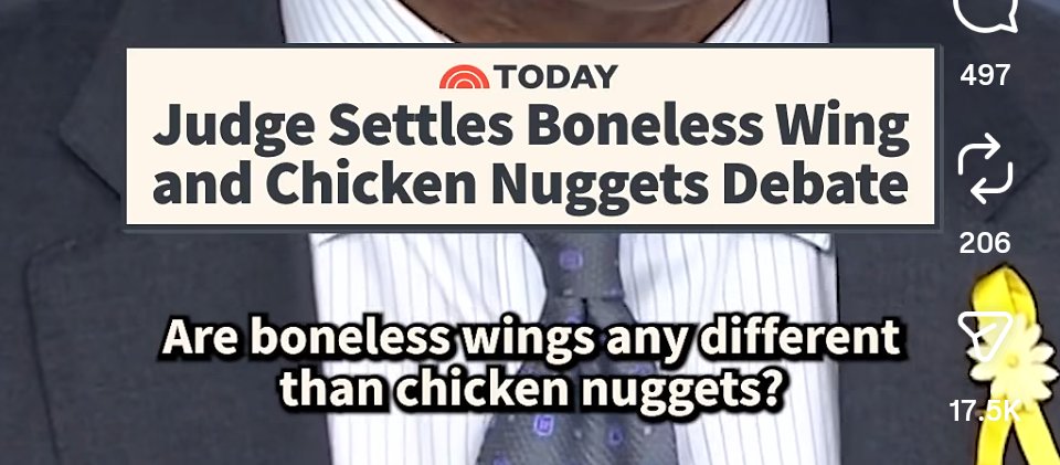 I never thought about this but now I can't stop thinking about it. Is a boneless wing basically a chicken nugget? What do you think?