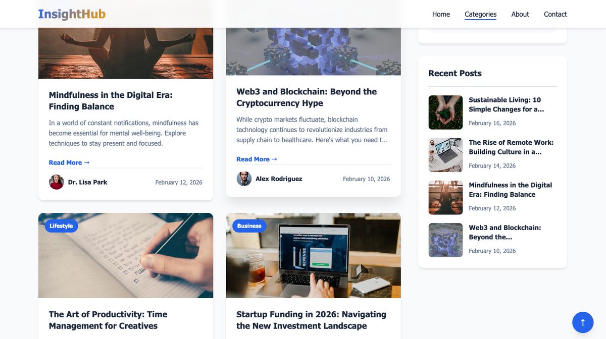 MBillbright's tweet photo. I designed and developed a clean, simple, and fully responsive blog website, with a strong focus on readability, a structured content hierarchy, and a smooth user experience across all devices. https://t.co/hwCgqYNzn4