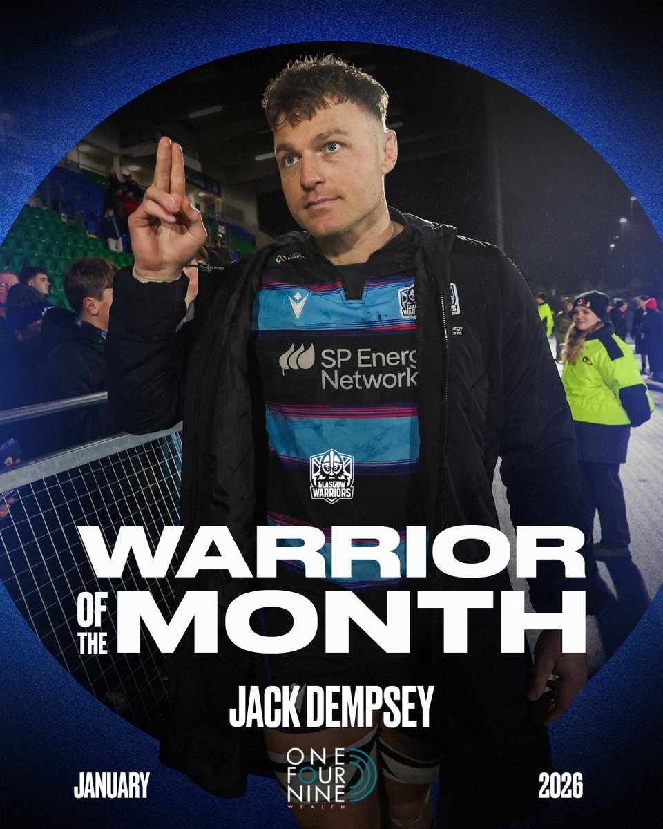 GlasgowWarriors's tweet photo. 1⃣ month, 2⃣ standout back-rowers 💪

As voted for by you, Jack Dempsey and Gemma Bell are your One Four Nine Wealth Warriors of the Month for January! 😃

Read: https://t.co/ygbISMrNCg

#WhateverItTakes | @OneFourNineGrp https://t.co/O7STVCE4u1