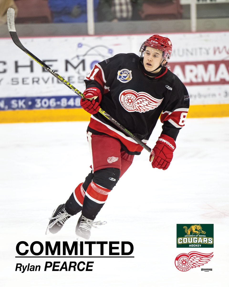 weyburnredwings's tweet photo. 🚨 MAJOR COMMITTMENT ALERT 🚨

The Weyburn Red Wings are excited to announce Rylan PEARCE has committed to the University of Regina Cougars in U SPORTS!

Pearce has played in 14 games with the Red Wings this season putting up 17 points, with lots of games still left to play!

Give him a round of applause as he continues his hockey journey after this season in Regina! 👏

📸 Highway 39 Photography

#WeyburnRedWings #SJHL #CommittmentAlert