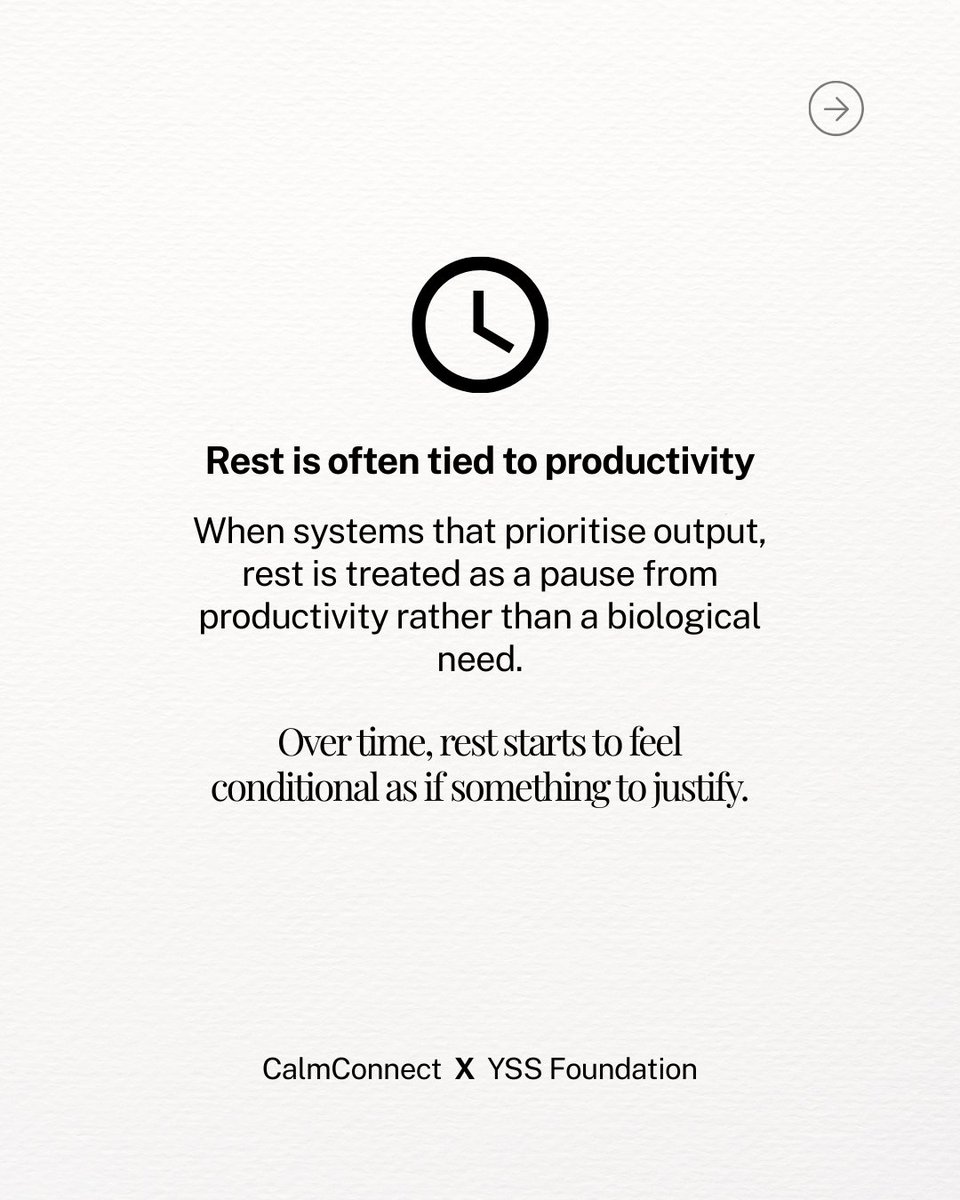CalmConnectApp's tweet photo. When rest is tied only to output, it slowly becomes conditional.
And conditional rest often turns into guilt.

Sustainable performance isn’t built on exhaustion —
it’s built on regulation. https://t.co/HeXAeKuYZ9