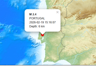 Ocorreram há minutos duas réplicas de 2,2 e 2,4 de magnitude na mesma região onde ocorreram há poucas horas os dois sismos de 4,1 de magnitude. 
#alerta #sismo #terra #Portugal