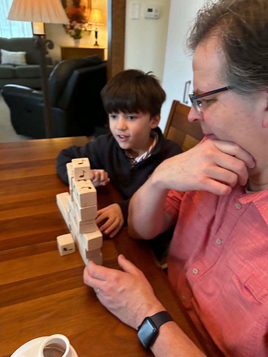 justinstroh's tweet photo. Teaching my grandson music with blocks means our tunes sometimes crash like a game of Jenga! 😂 Love sharing the joy of music and seeing his eyes light up. #FamilyFun 🎶 https://t.co/JEasW9KlwW