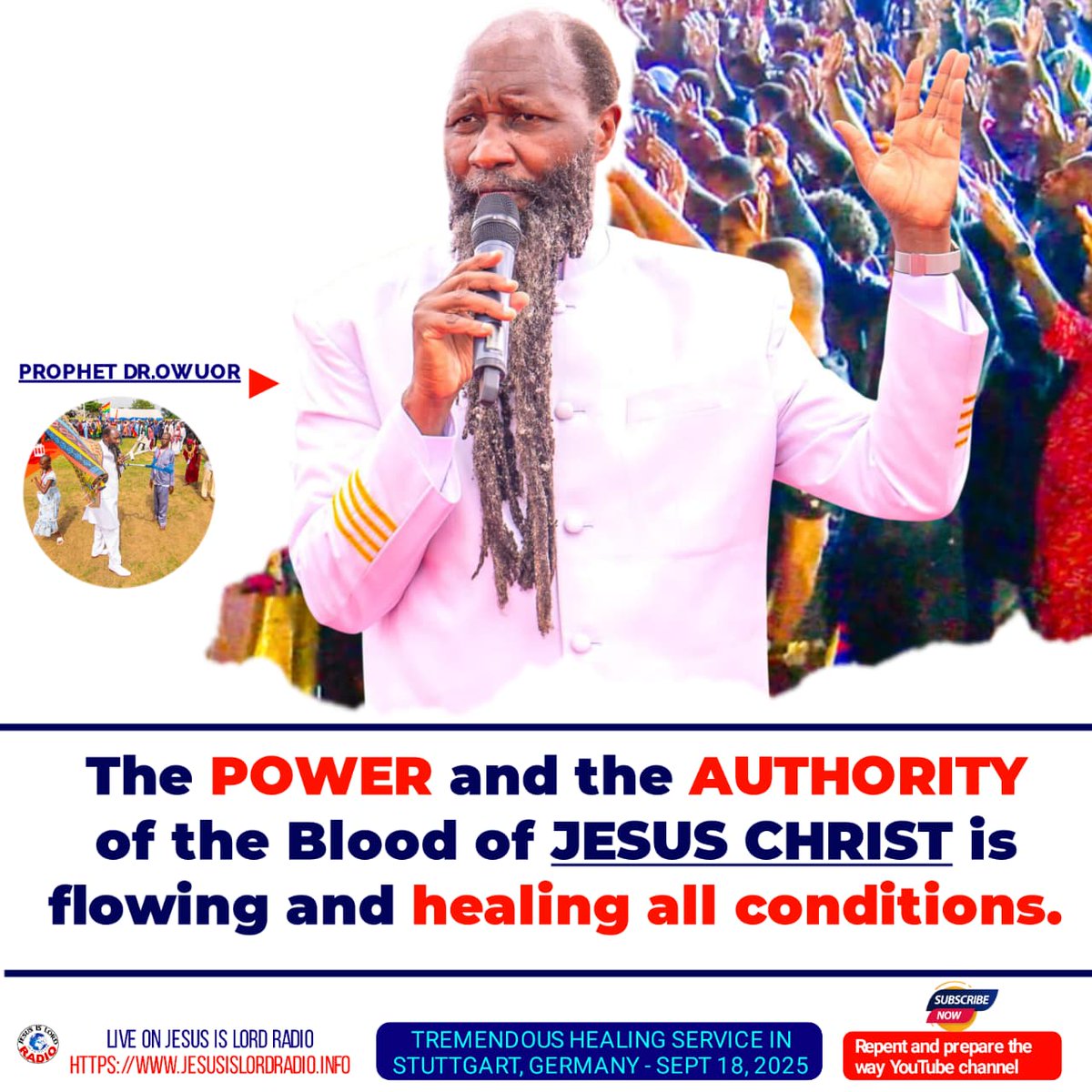 Lmimathiu's tweet photo. After all the testimonies we have heard from former HIV positive now turned negative, you must by now agree with me that Prophet Owuor deserves the title of the MIGHTIEST PROPHET.   He makes impossible situations work by the power of THE BLOOD OF JESUS.
#BloodOfJESUSDriesHIV https://t.co/pgAx7CSGpr