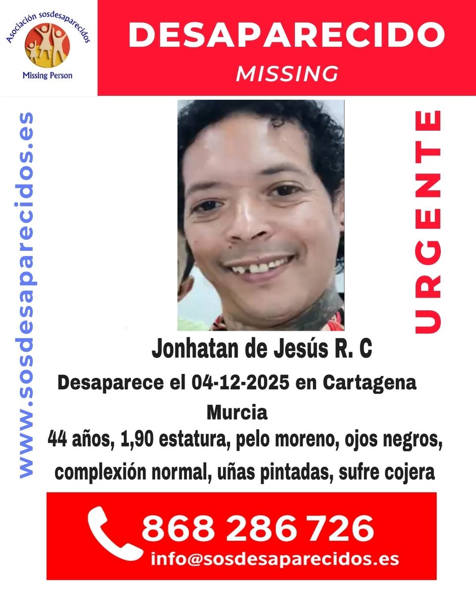 🆘 DESAPARECIDO
#Desaparecido #Missing #España #sosdesaparecidos #Cartagena #Murcia
Fuente: sosdesaparecidos
Síguenos <a href="/sosdesaparecido/">ALERTA DESAPARECIDOS</a>