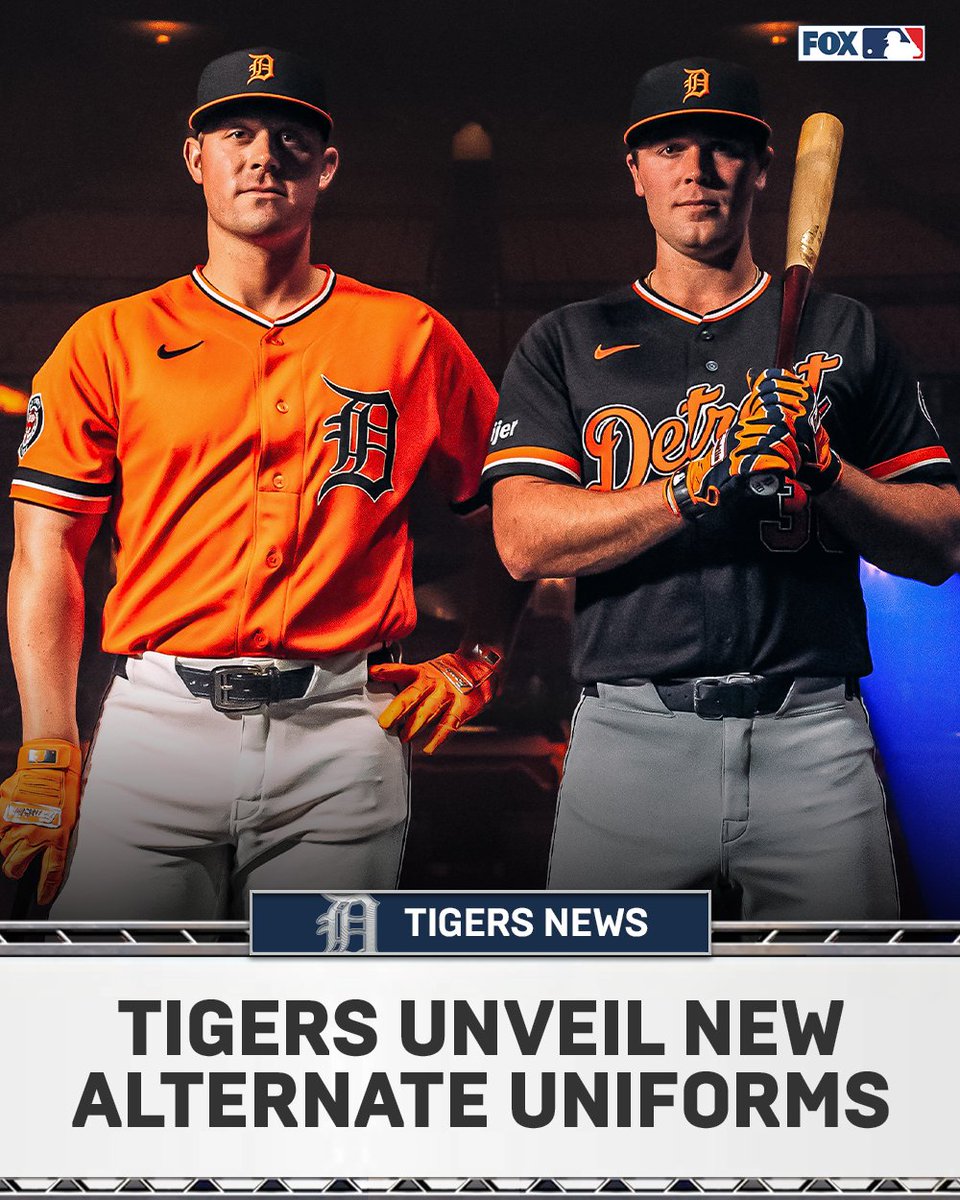 The Tigers have unveiled two new uniforms 🔥 Their orange jersey will be worn at home and the navy will be worn on the road
📸: @tigers