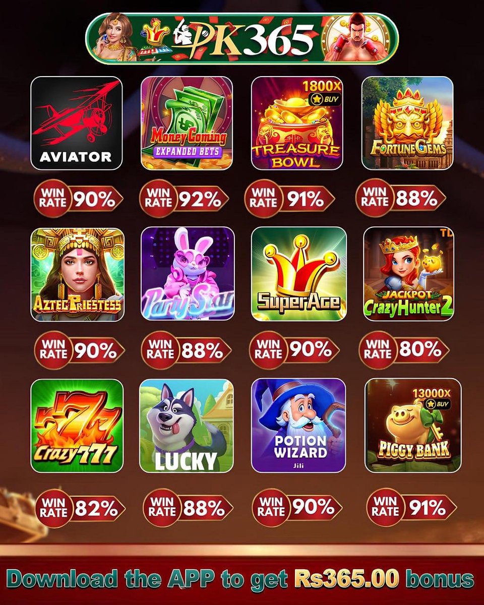 wwwPK365's tweet photo. ❤️ Our most popular games are waiting for you. Not only are they easy to play, but every exciting game is a chance to win big! 💰💰

📌 Hurry up and download and log in the APP now, You will get a winning rate of up to 99% 🎁🎁 https://t.co/nJ12KMvRSE