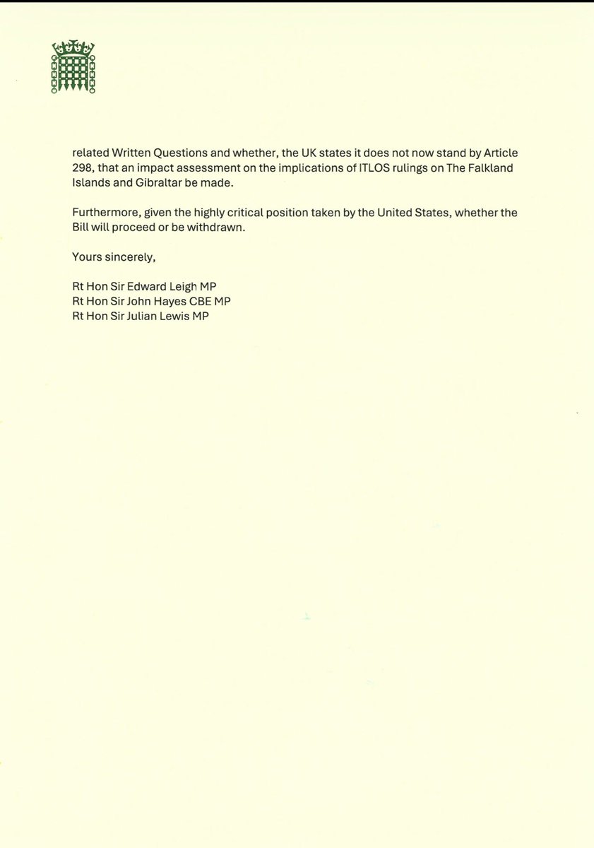Three senior MPs have written to the Speaker raising concerns about inconsistent legal statements made to Parliament on the basis for introducing the Chagos Islands Bill.