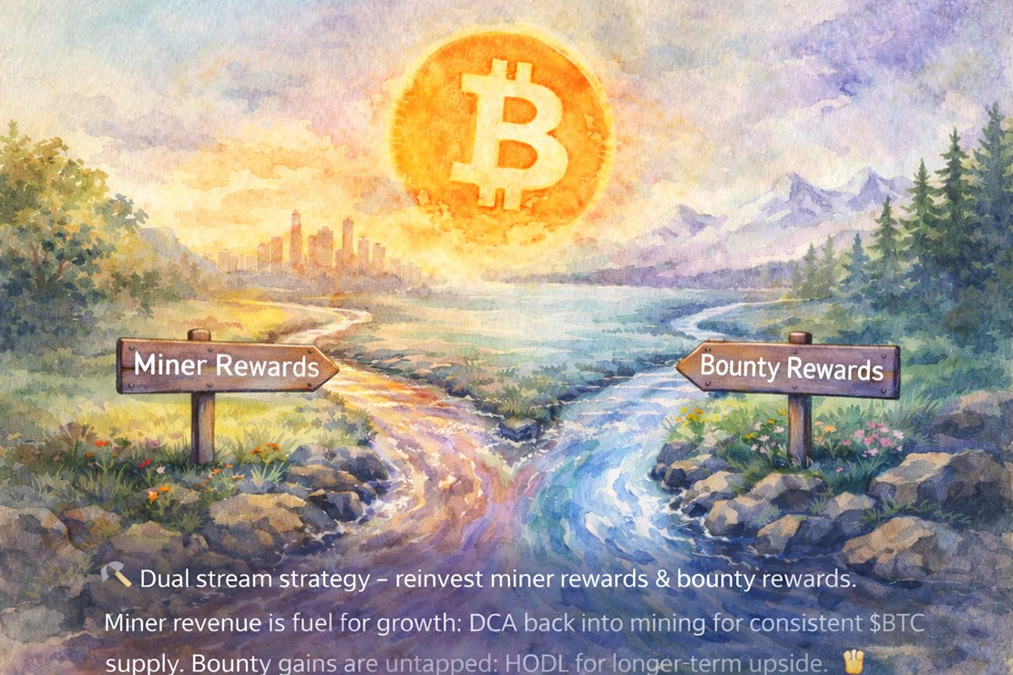 owen611998's tweet photo. Bitcoin rewards path to growth🚀📈
#btcmining #GoMining #btc #GominingCommunity Miner Rewards flow into hashrate to compound strength. Bounty Rewards flow into long-term conviction. Different paths, same contribution — disciplined allocation turns effort into exponential BTC growth.