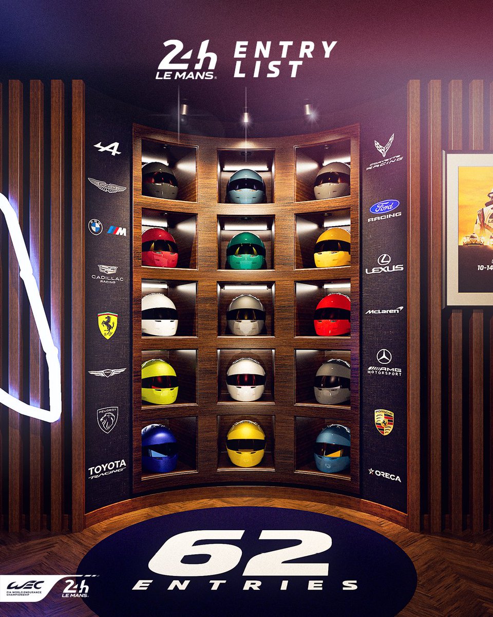 24hoursoflemans's tweet image. 24 Hours is nothing compared to forever 🏁
See the full entry list for this year’s 24 Hours of Le Mans! An outstanding field of 62 cars, ready to make motorsport history.

🔴 18 Hypercars | Clash of the Titans This year sees Genesis Magma Racing enter the ring! The Korean